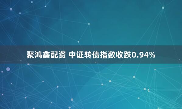 聚鸿鑫配资 中证转债指数收跌0.94%