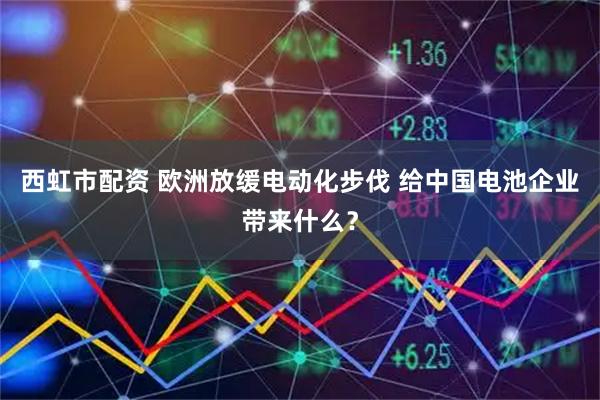 西虹市配资 欧洲放缓电动化步伐 给中国电池企业带来什么？
